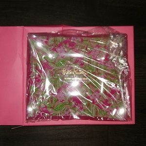 NWT HOME OFFICE Lilly Pulitzer Palm glass tray